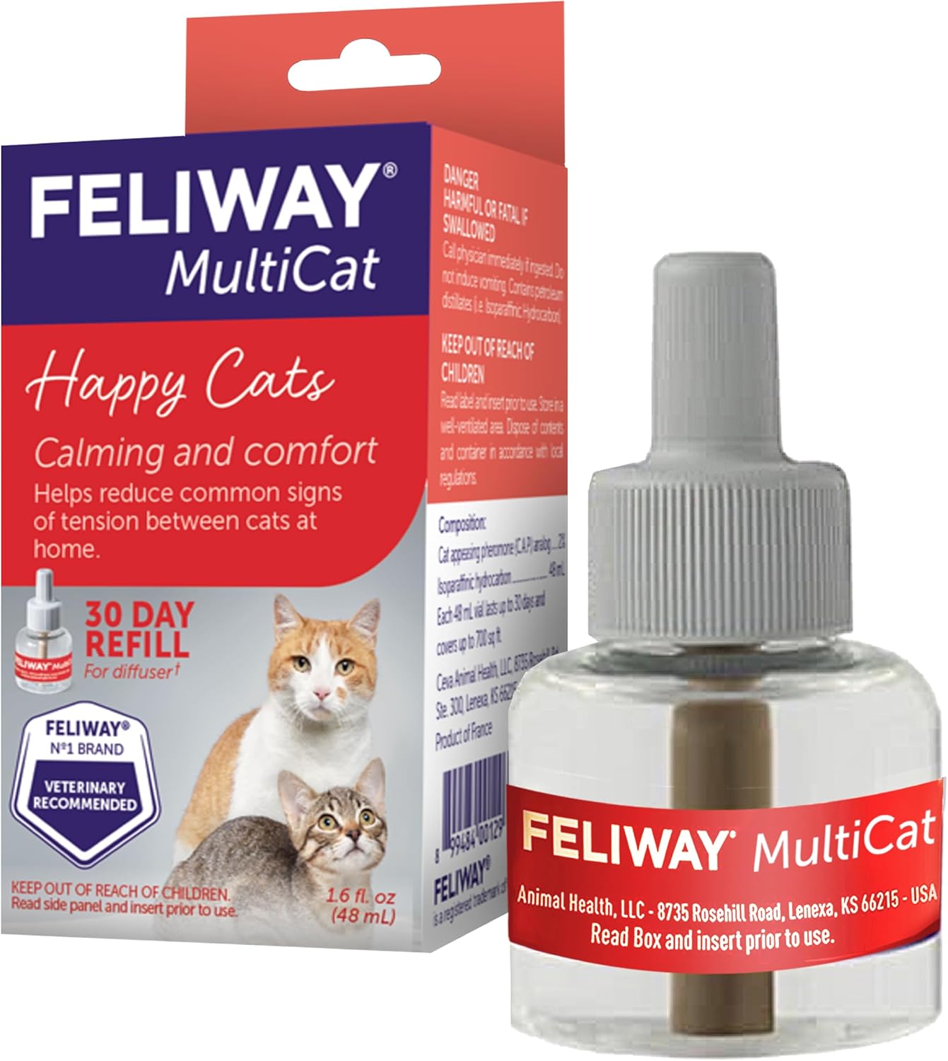 FELIWAY MultiCat Cat Calming Diffuser Refill (3 Pack, 90 Day Supply ) - Helps Reduce Fighting, Tension & Aggression Between Cats - Cat Pheromone Diffuser Refill for MultiCat Homes - Image 11