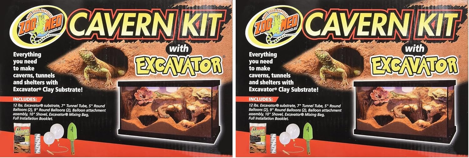 Zoo Med reptile burrowing kit accessories including shovel balloons and tunnel tube
