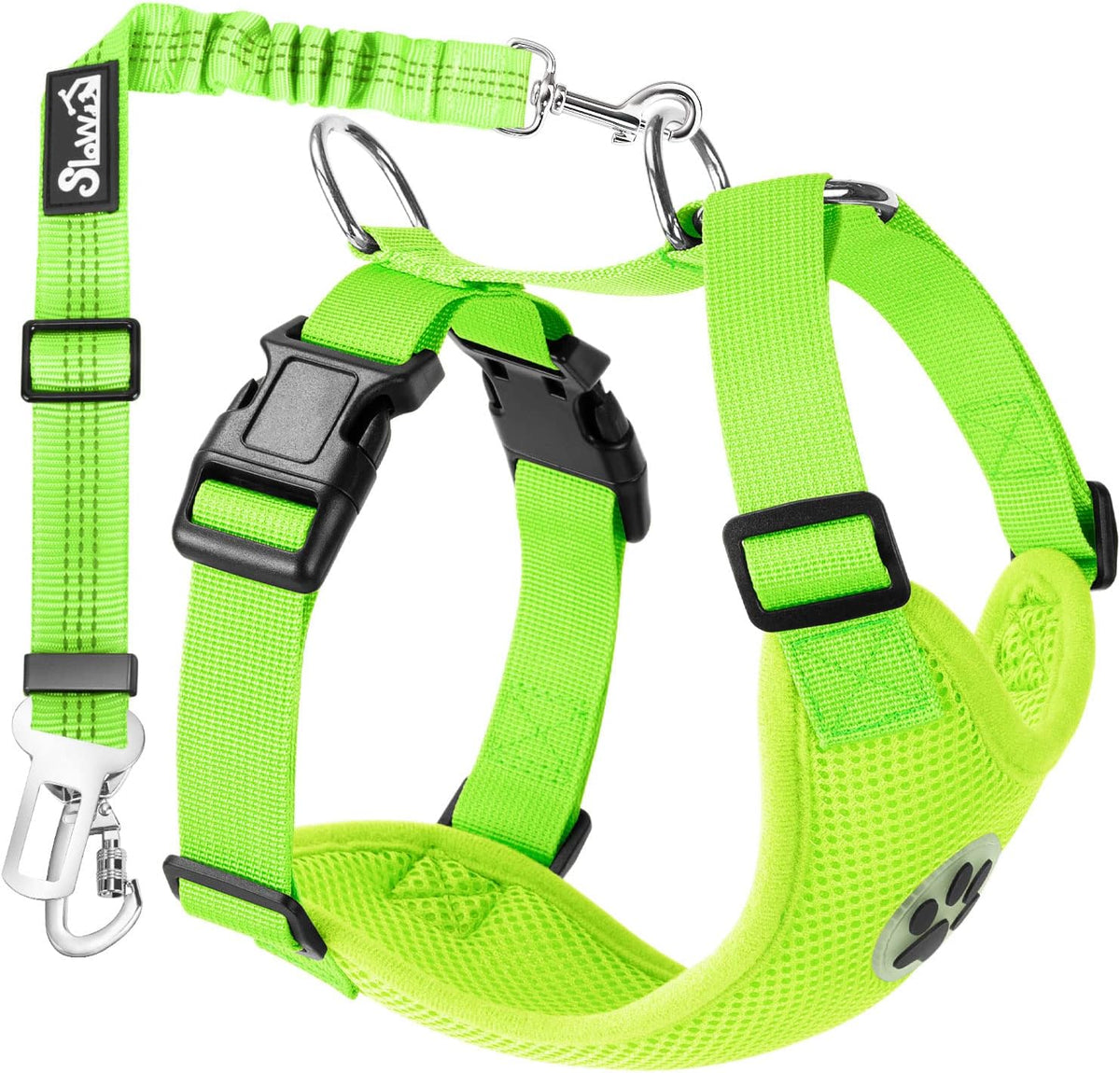 Lukovee Dog Car Harness Seat Belt, Adjustable Mesh Breathable Vest with Elastic Bungee Tether, Soft Padded 2-in-1 Safety Car Harness Seatbelt for Small Medium Large Dogs (Purple,M) - Image 13