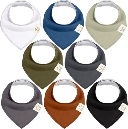 KeaBabies 8-pack organic baby bandana bibs front view
