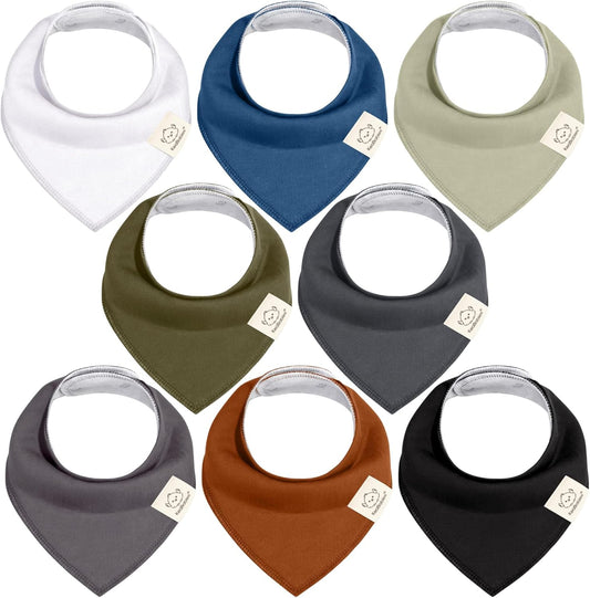 KeaBabies 8-pack organic baby bandana bibs front view