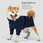 Cyeollo knitted pet pullover showing the built-in leash hole detail