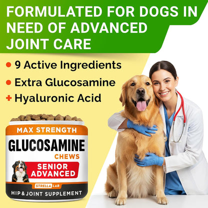 StrellaLab senior dog joint health pills alternative bacon flavored daily chews