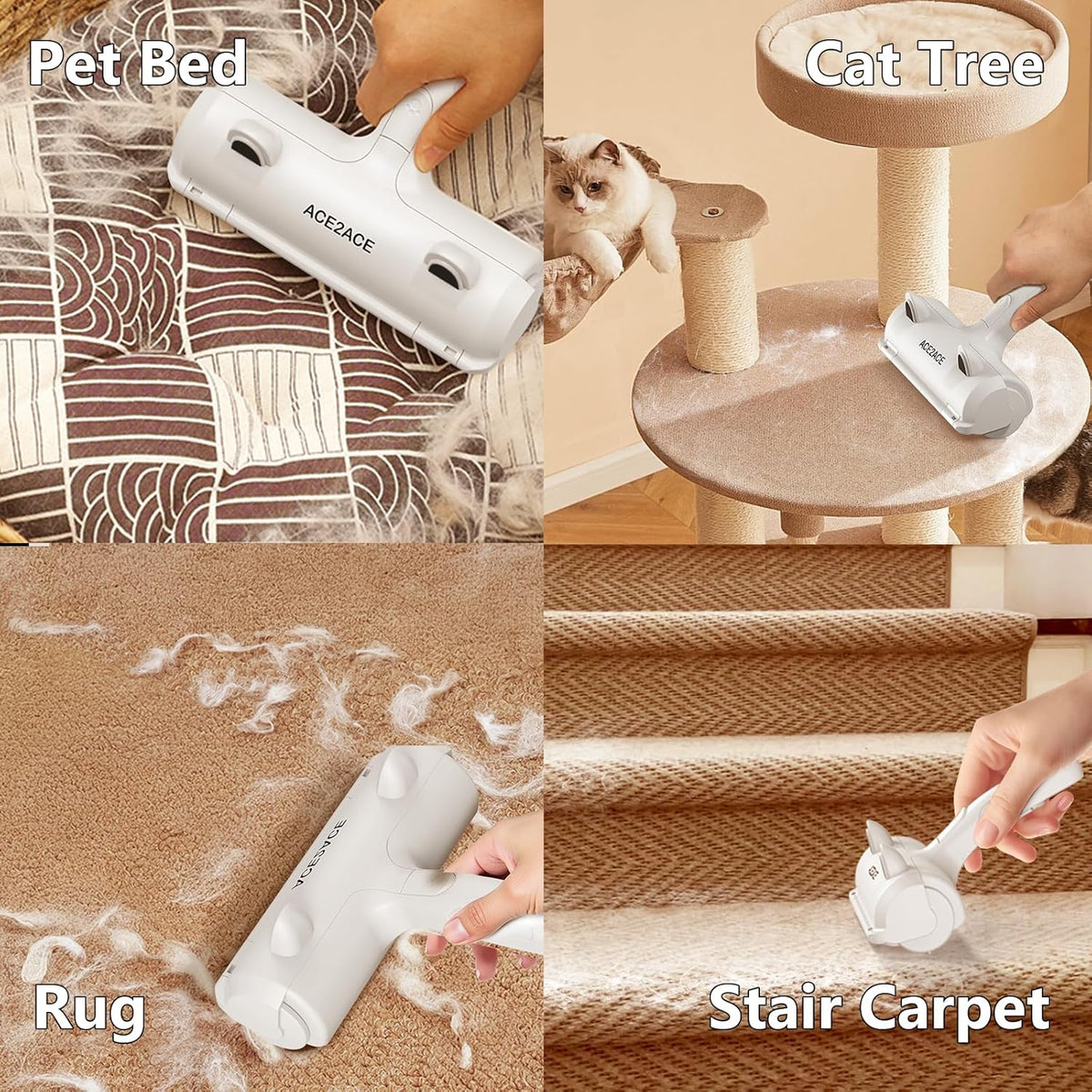 Removing dog and cat fur from a bedroom carpet