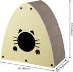The Licker Store Koko cardboard pet cave close up of cat shaped entryway