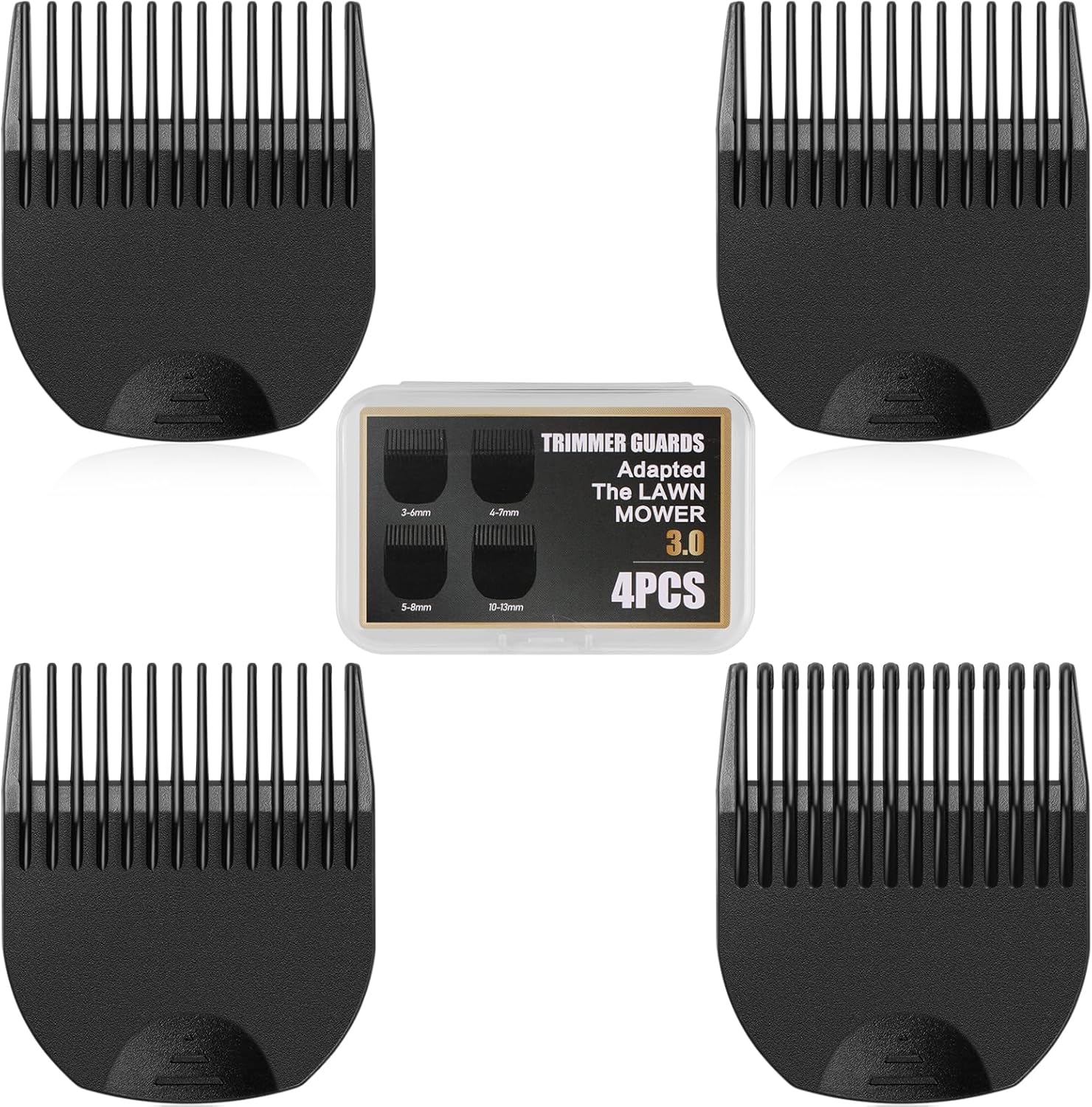 Wusuker professional hair trimmer guards front view with storage organizer case