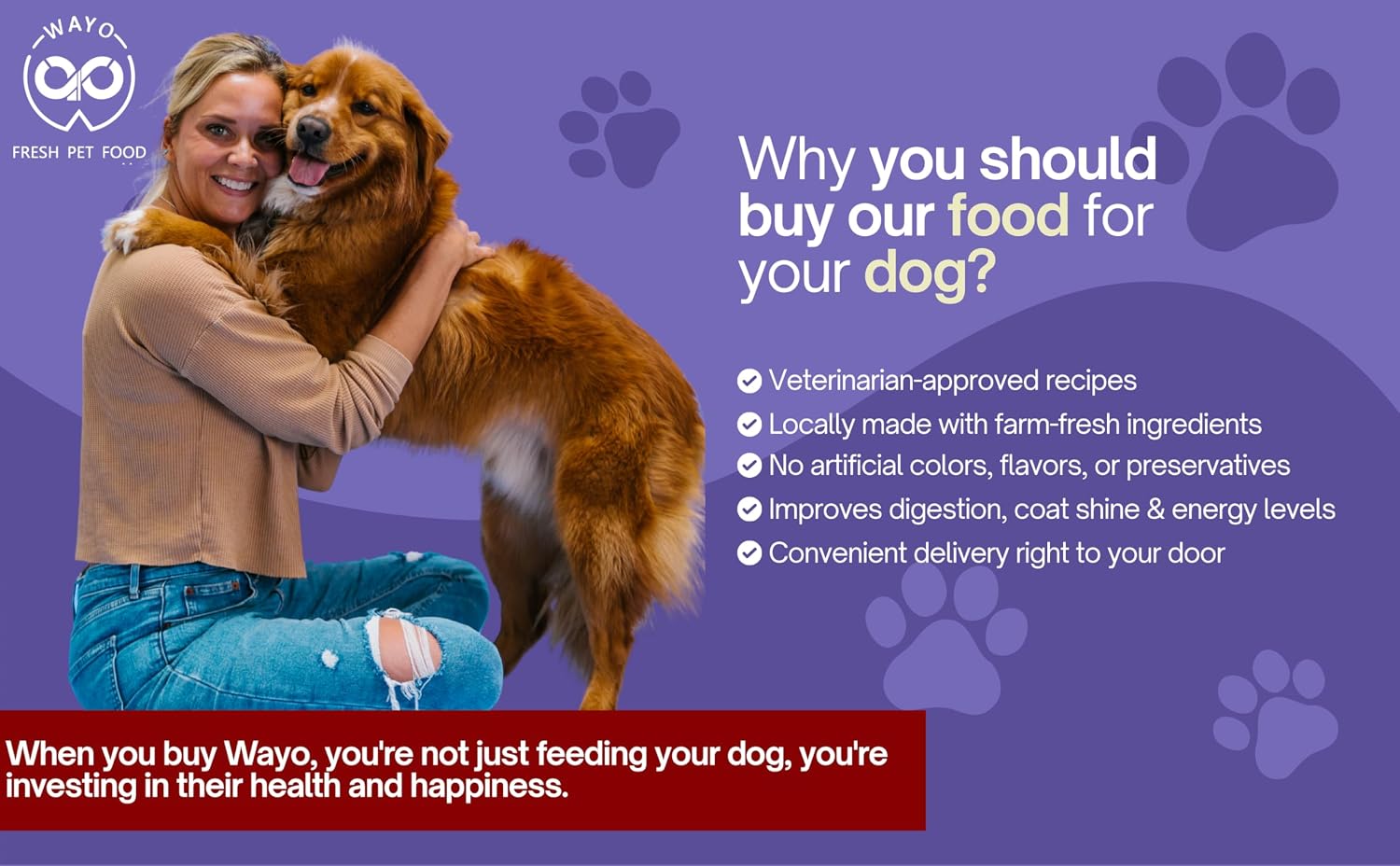 Premium human grade turkey dog food meal serving suggestion
