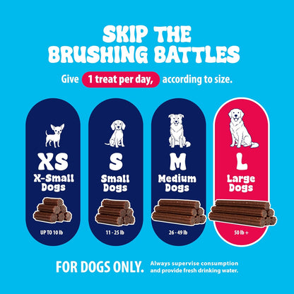 Dental Fresh veterinarian formulated teeth cleaning sticks for dogs fifty pounds and up