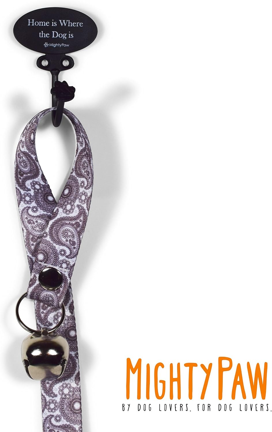 Mighty Paw Tinkle Bell 2.0 hanging from a door for pet training