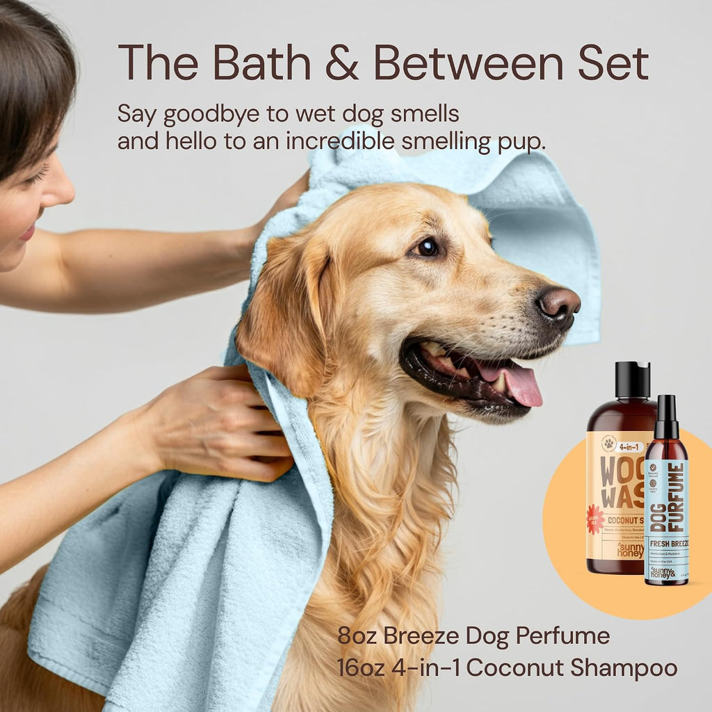 Sunny and Honey pet wash 16 ounce bottle with natural avocado oil for dog coat care