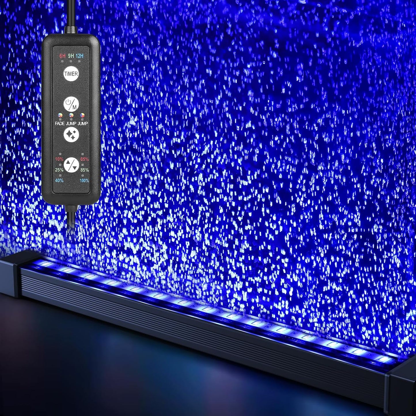 fishkeeper Submersible Fish Tank Light with Air Bubble Hole Color & Brightness & Timers Adjustable IP68 Waterproof Aquarium Bubble Light for Fish Tank Accessories Bubbler Wall (9W, Pump Not Included) - Image 10