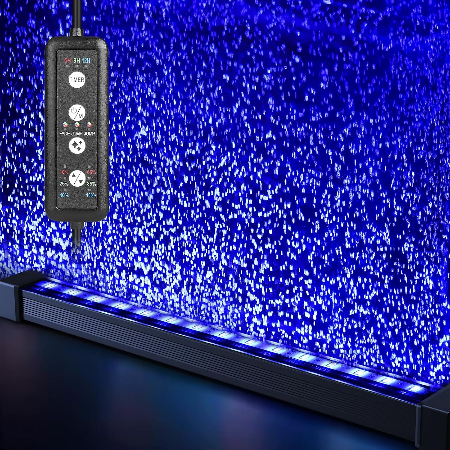 fishkeeper Submersible Fish Tank Light with Air Bubble Hole Color & Brightness & Timers Adjustable IP68 Waterproof Aquarium Bubble Light for Fish Tank Accessories Bubbler Wall (9W, Pump Not Included) - Image 10