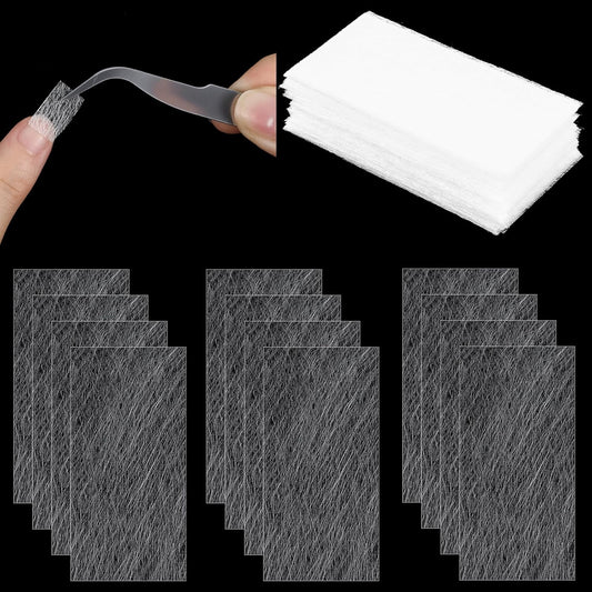 Prasacco 200 pieces silk nail wraps and fiberglass extension kit front view