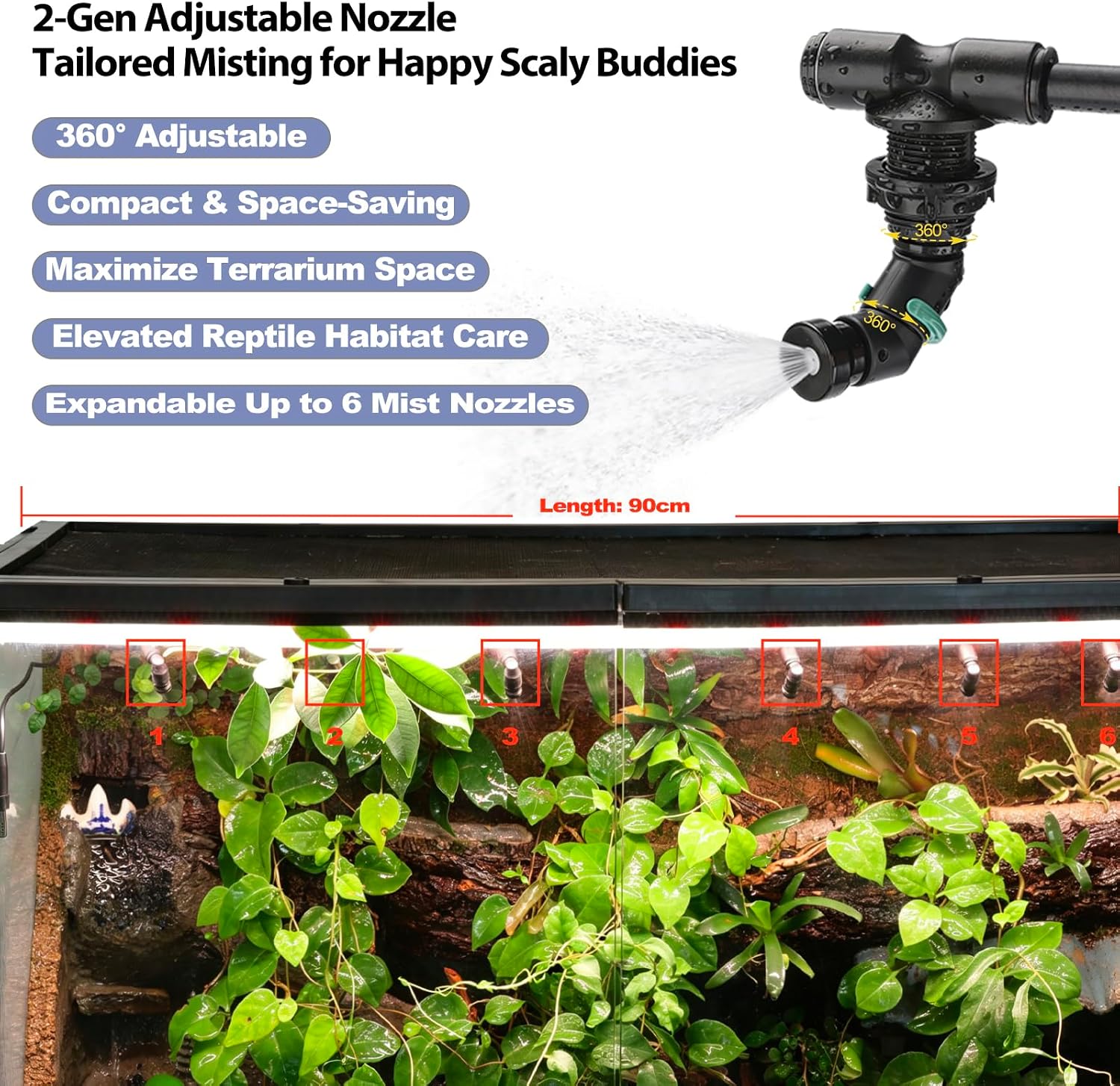 J&A automatic misting system setup in lizard tank