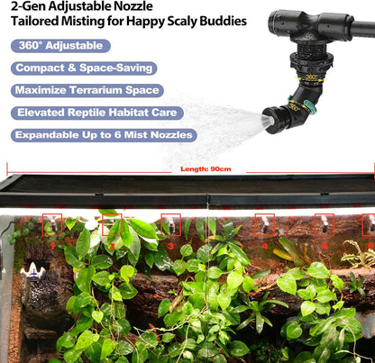 J&A automatic misting system setup in lizard tank