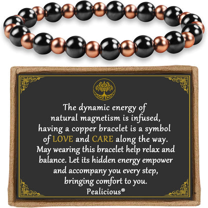 PEALICIOUS Pure Copper Magnetic Bracelet front view for arthritis support