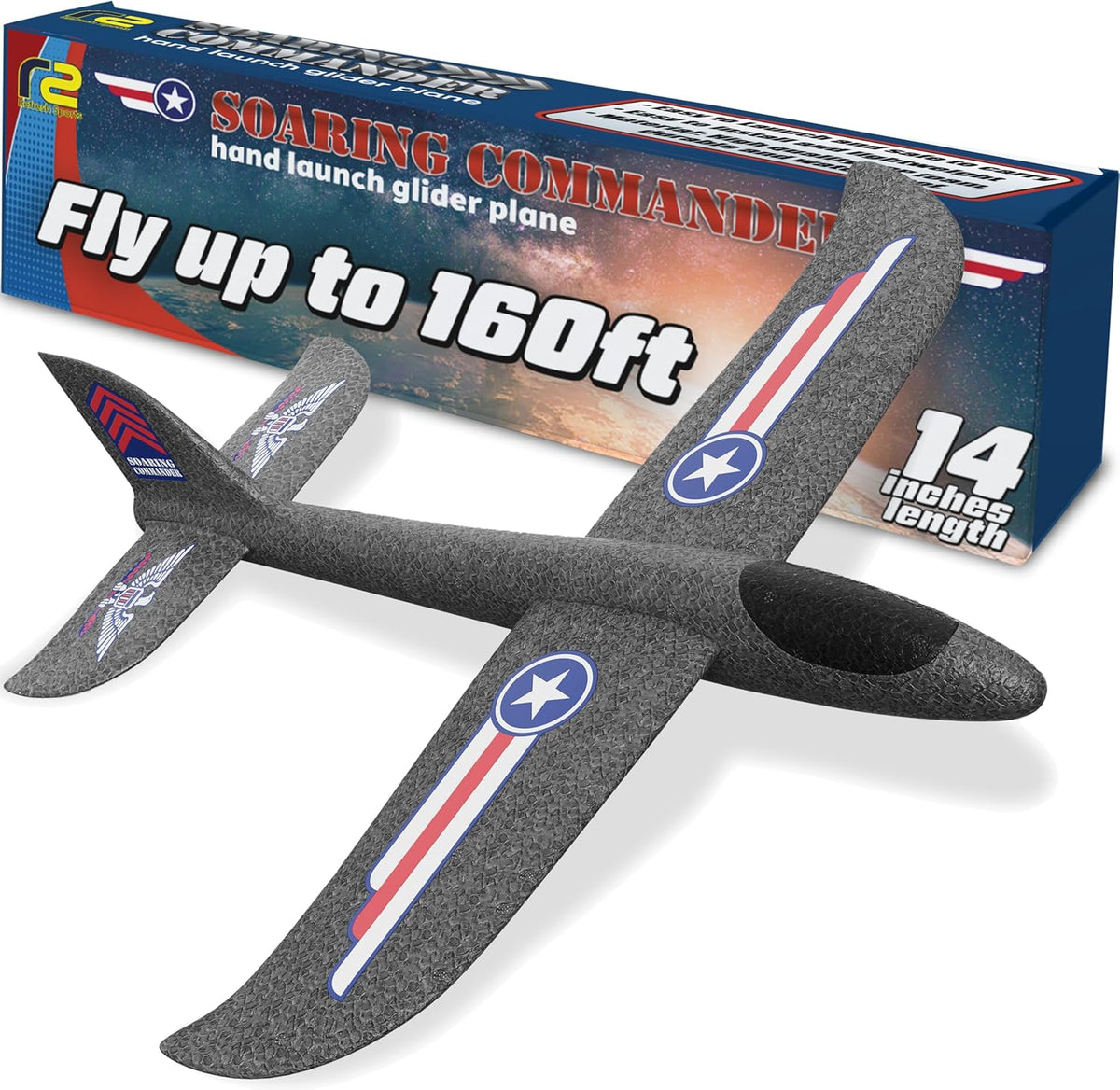 Refresh Sports Soaring Commander foam glider plane front view