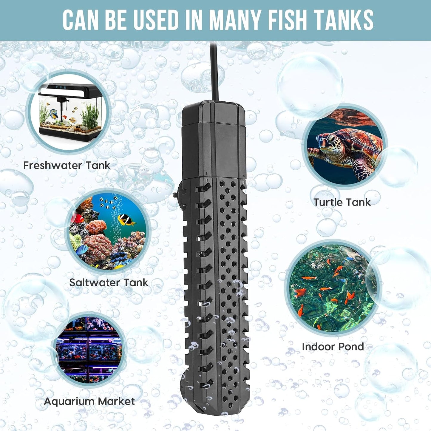 Safety suction cups mounting for ZazaFi aquarium heater