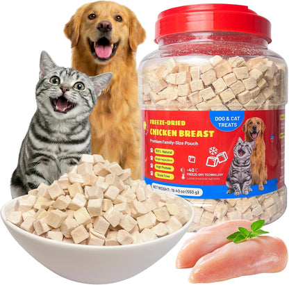 Freeze-Dried Chicken Breast Treats for Dogs & Cats |3.52 oz Premium Single-Ingredient Nutrition, All Natural, High Protein | Ideal Training Treats & Food Topper - Image 9
