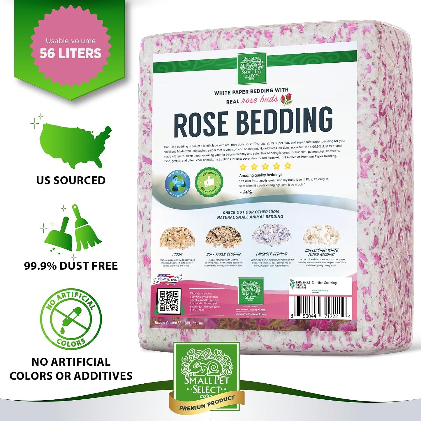 Small Pet Select natural rose bedding for rabbit habitat