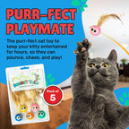 Bouncy Tails cat toy rubber balls with natural feathers