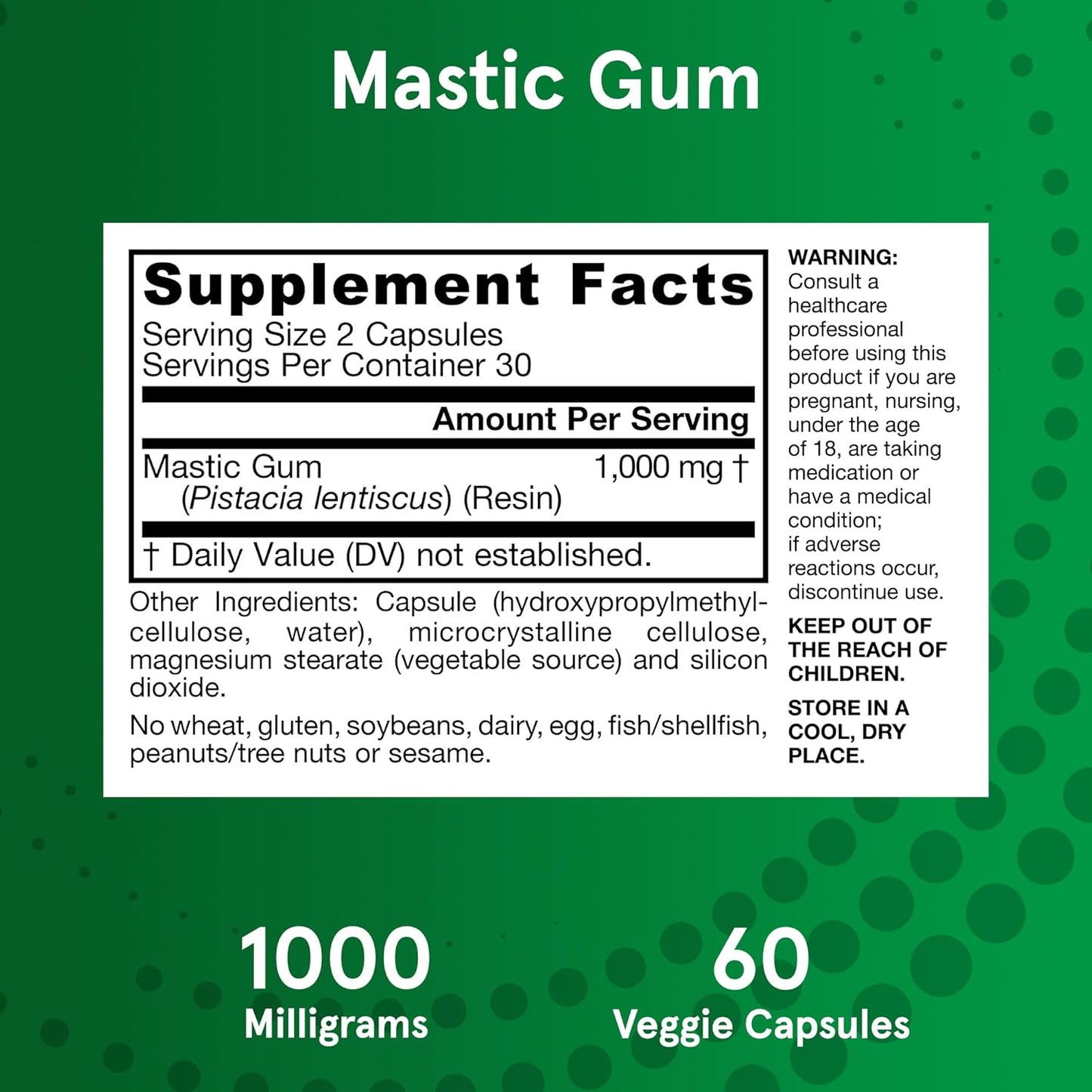 Natural gastrointestinal health supplement with authentic Pistacia lentiscus resin