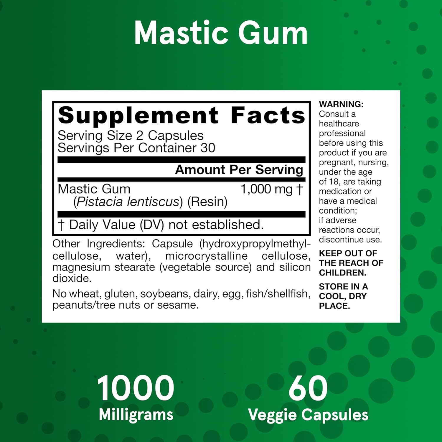 Natural gastrointestinal health supplement with authentic Pistacia lentiscus resin