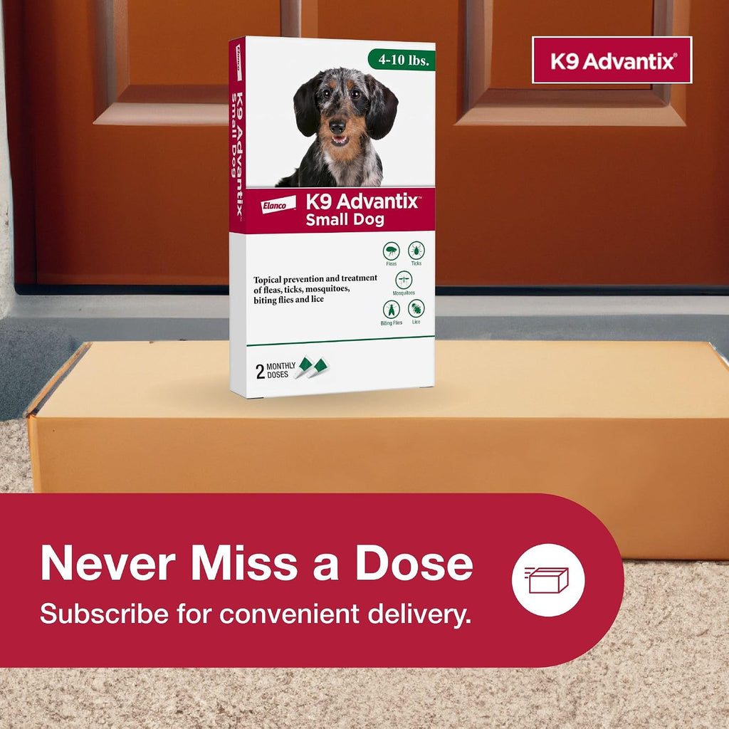 Back view of K9 Advantix packaging with ingredients and safety warnings