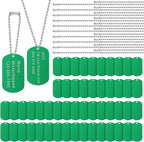 Yinkin 200 Pcs Personalized Military Dog Tags Set Including 100 Pcs Aluminum Blank Dog Tags for Engraving 100 Ball Steel Chain Rectangle Metal Blank Stamping Label for DIY Craft(Black) - Image 14