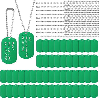Yinkin 200 Pcs Personalized Military Dog Tags Set Including 100 Pcs Aluminum Blank Dog Tags for Engraving 100 Ball Steel Chain Rectangle Metal Blank Stamping Label for DIY Craft(Black) - Image 14