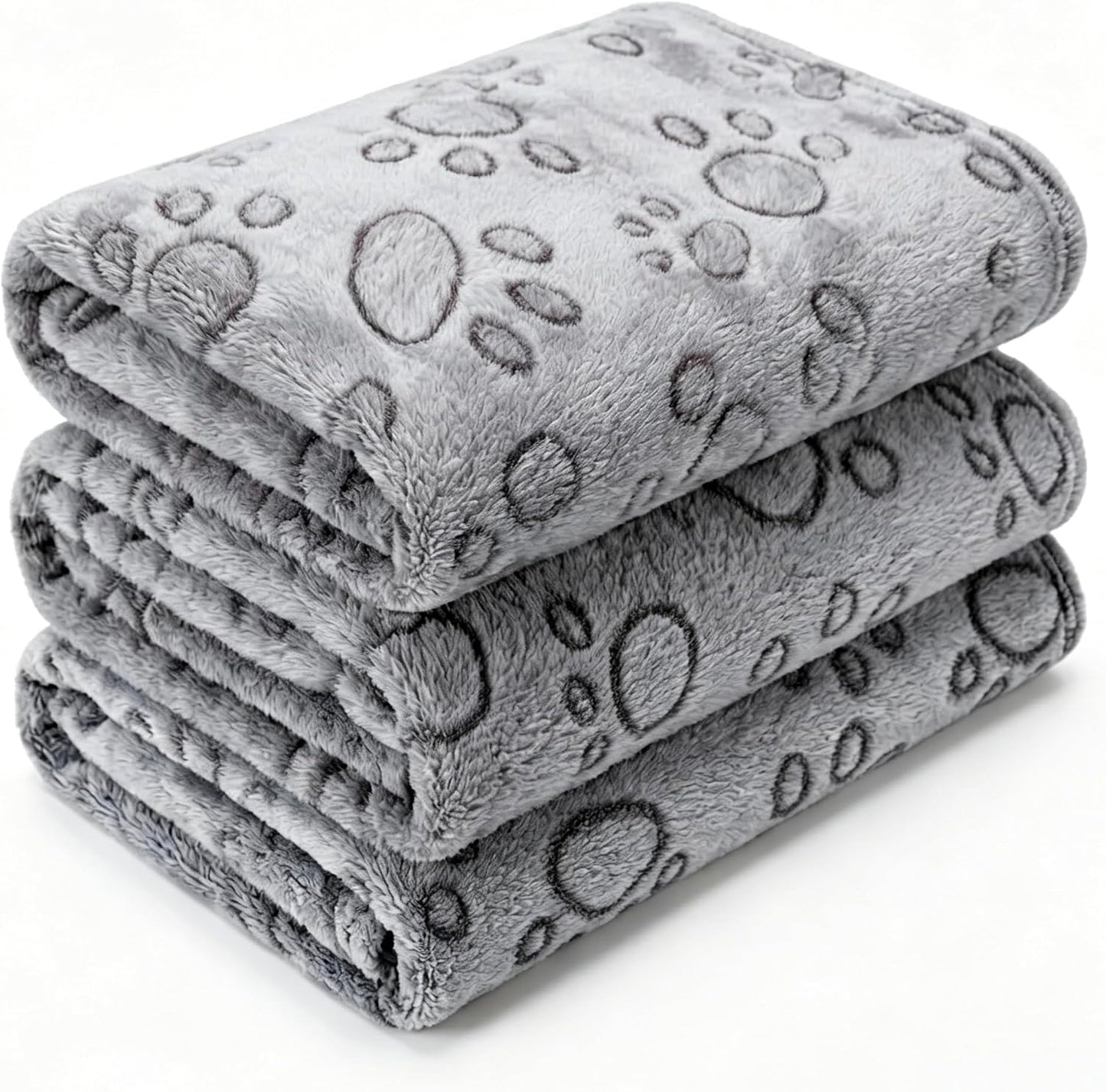 1 Pack 3 Blankets Super Soft Fluffy Premium Fleece Pet Blanket Flannel Paw Printed Throw for Dog Puppy Cat (Small 23x16'', Brown, Pink, White) - Image 11