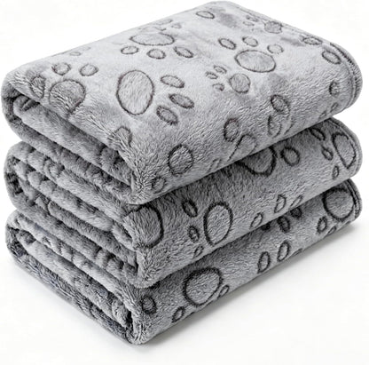 1 Pack 3 Blankets Super Soft Fluffy Premium Fleece Pet Blanket Flannel Paw Printed Throw for Dog Puppy Cat (Small 23x16'', Brown, Pink, White) - Image 11