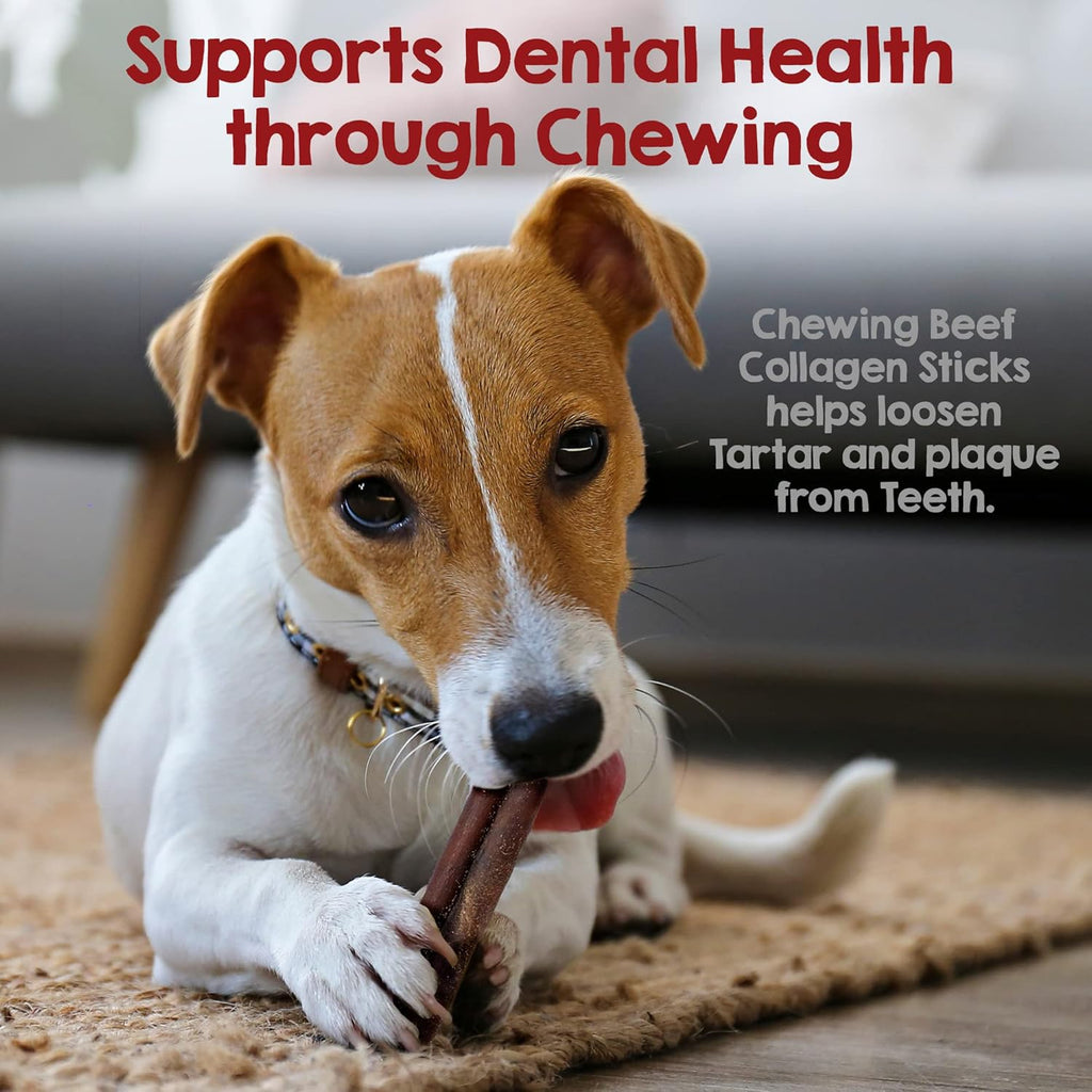 Close up of beef collagen stick texture for dental health