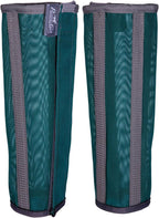 Detailed view of the secure hook-and-loop straps on the Pacific Blue fly boot.