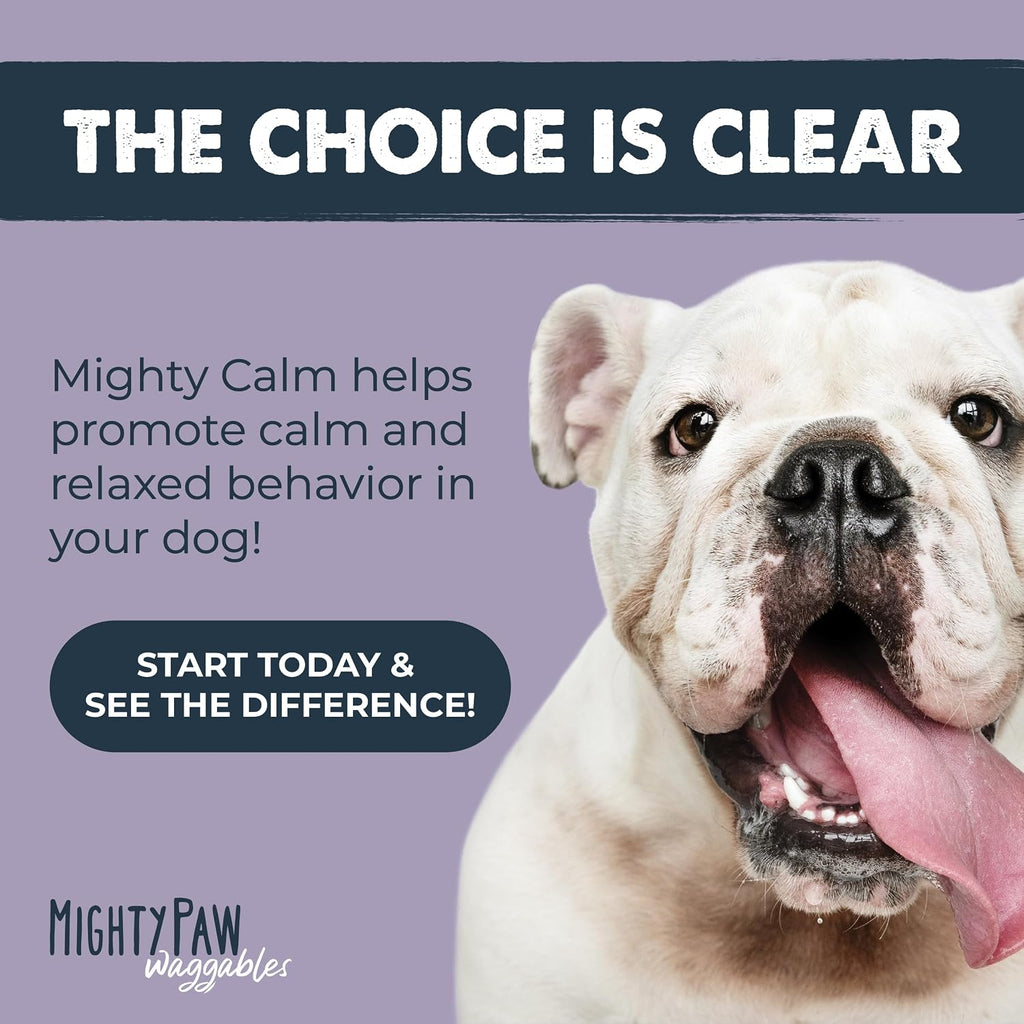 Mighty Paw Calming Chews for Dogs with Melatonin - Vet Formulated Dog Sleep Aid - Puppy & Large Pet Treats - Waggables Calm -Composure Calming Chews for Stress & Relaxation, 120 Count (Made in USA) - Image 9