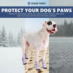 Plush micro fleece interior lining of the lilac dog paw protectors.