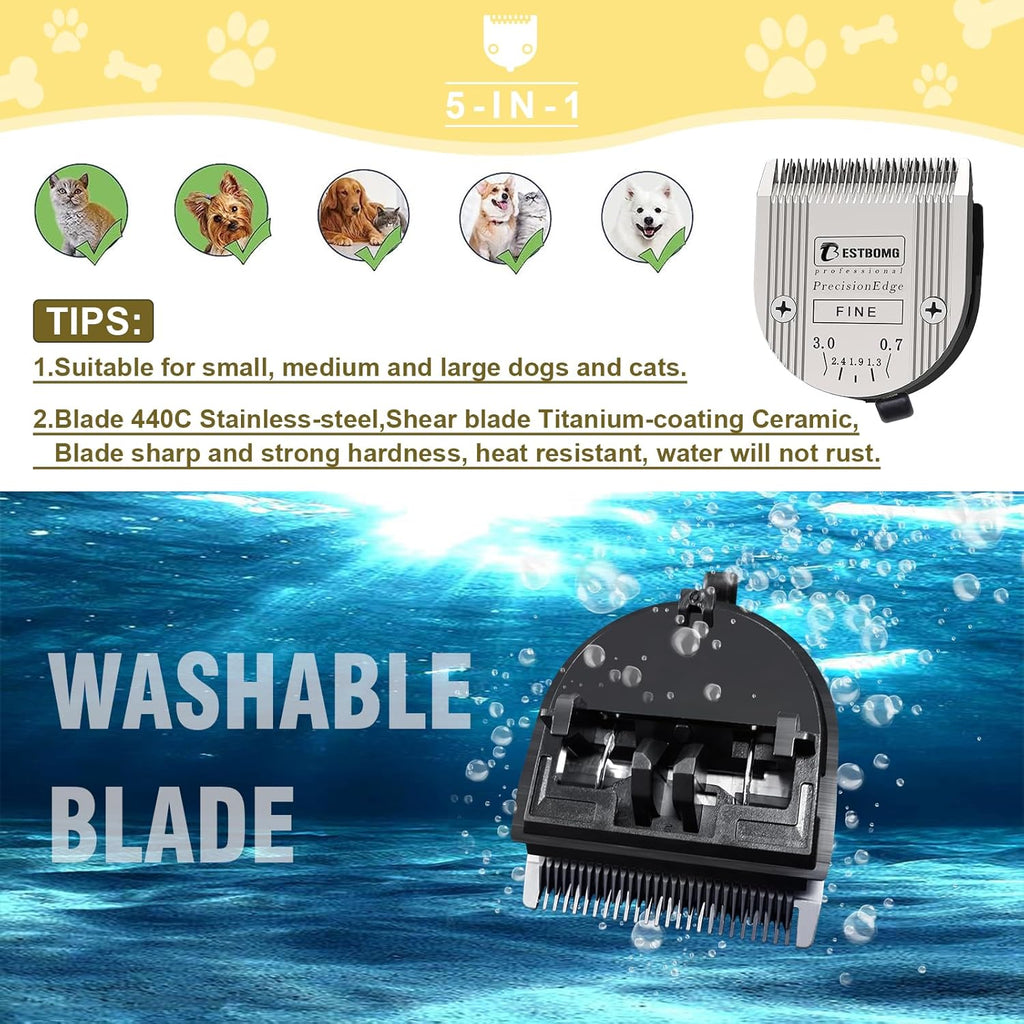 Rear attachment mechanism of the adjustable pet clipper replacement blades.
