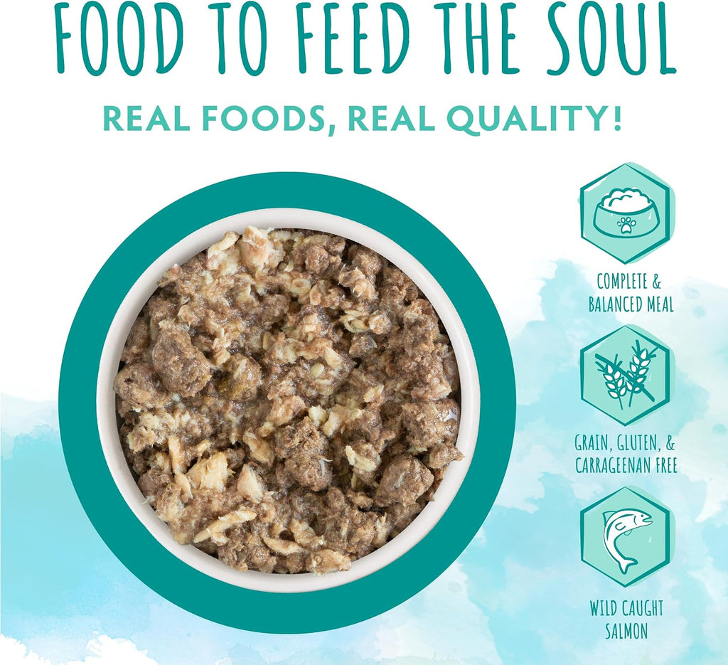 Ingredients label of Soulistic Originals salmon and tuna wet cat food