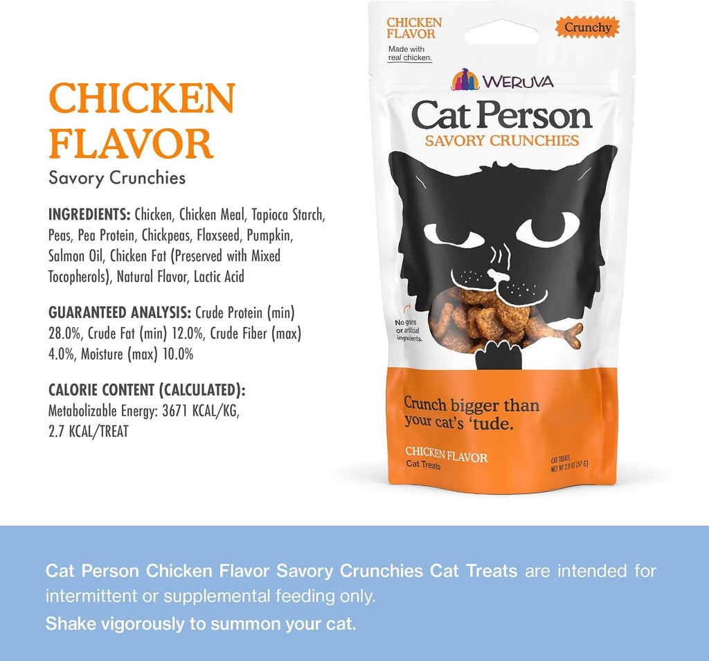 Cat Person by Weruva chicken treats displaying the premium resealable packaging design