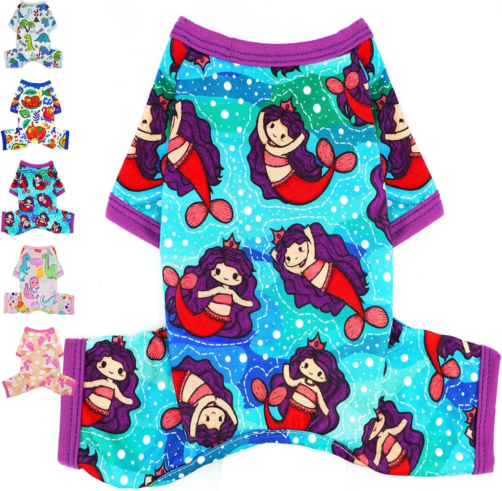 Dog Pajamas Spring Summer Dog Clothes for Small Medium Dogs Girl Boy Cute Soft Puppy Pjs Clothes Doggie Onesies Cat Pet Jammies Outfit (Blue Dinosaur, X-Small) - Image 14