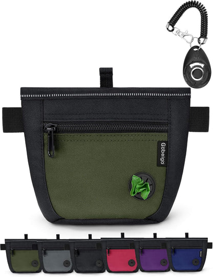 Gobeigo Dog Treat Pouch and Training Clicker, Upgrade Two Magnetic Closure to Prevent Spills, 2 Cup Treat Bag with Poop Bag Dispenser, Metal Clip Waist Belt Fanny Pack for Pet Walk (Black) - Image 12