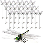 12 Pack Dragonfly Clips, Fake Dragonflies with Stakes, Realistic Plastic Dragonfly Garden Decorations, Fly Deterrent Clips for Hats, Pets, Horses, Deer, Yard, Patio, Indoor & Outdoor Decor - Image 12