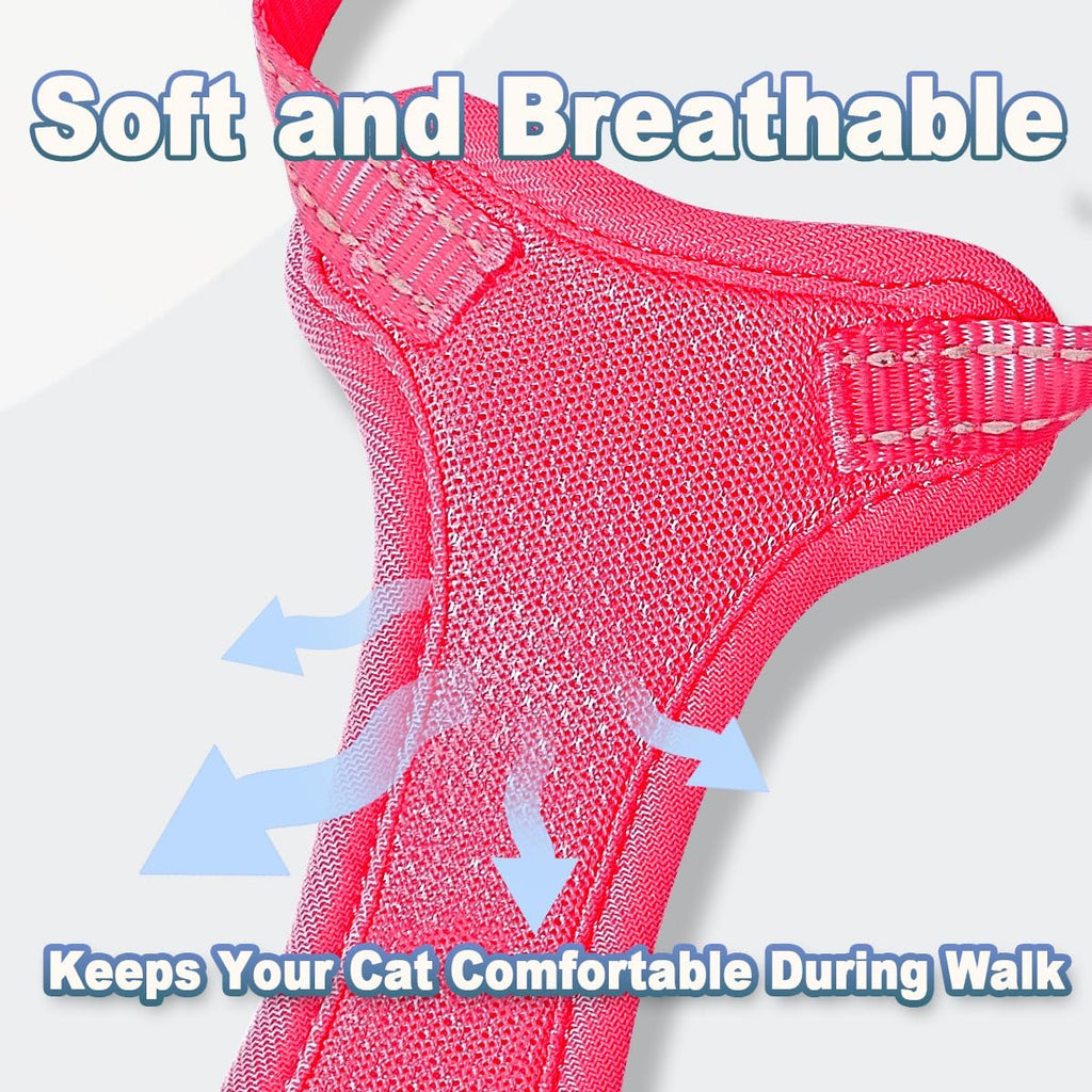 Extra small reflective cat vest harness side view on flat surface