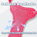Extra small reflective cat vest harness side view on flat surface
