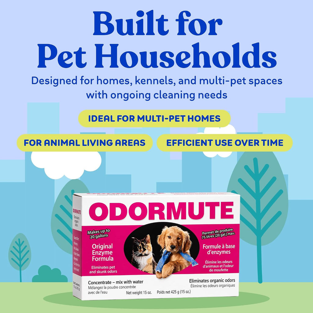 Doggie Dooley Odormute Pet Odor Eliminator Back Panel Instructions