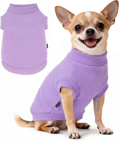 3 Pack Dog Shirt for Small Supplies Functional Waffle Dog Clothes Warm Soft Sweatshirt Outfit for Dogs Cats Pet Apparel - Image 11