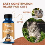 Homeopathic remedy for feline constipation and hairball relief bottle.