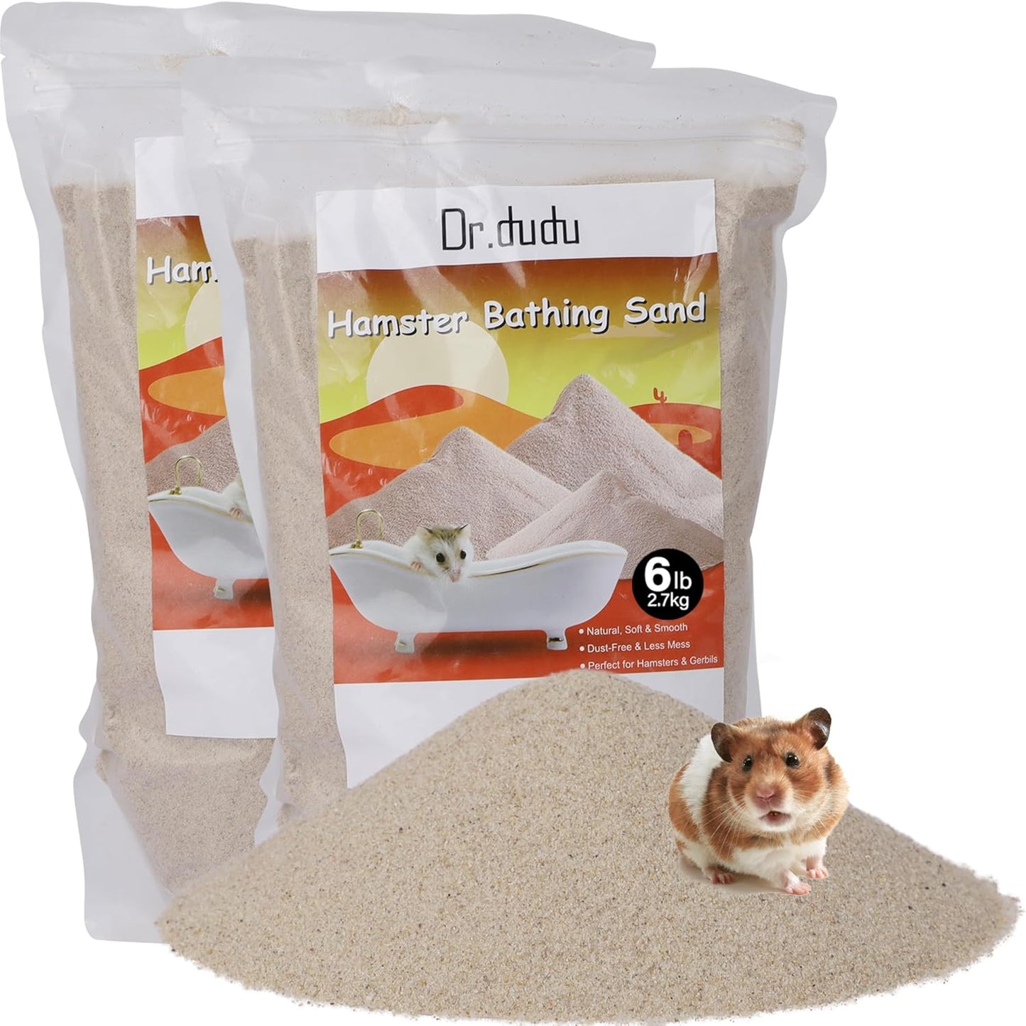 DR.DUDU Hamster Bath Sand, 2.8lb Dust Free Desert Sand or Potty Litter Sand for Hamster Chinchillas Gerbil Syrian Mice Small Animals (White) - Image 9