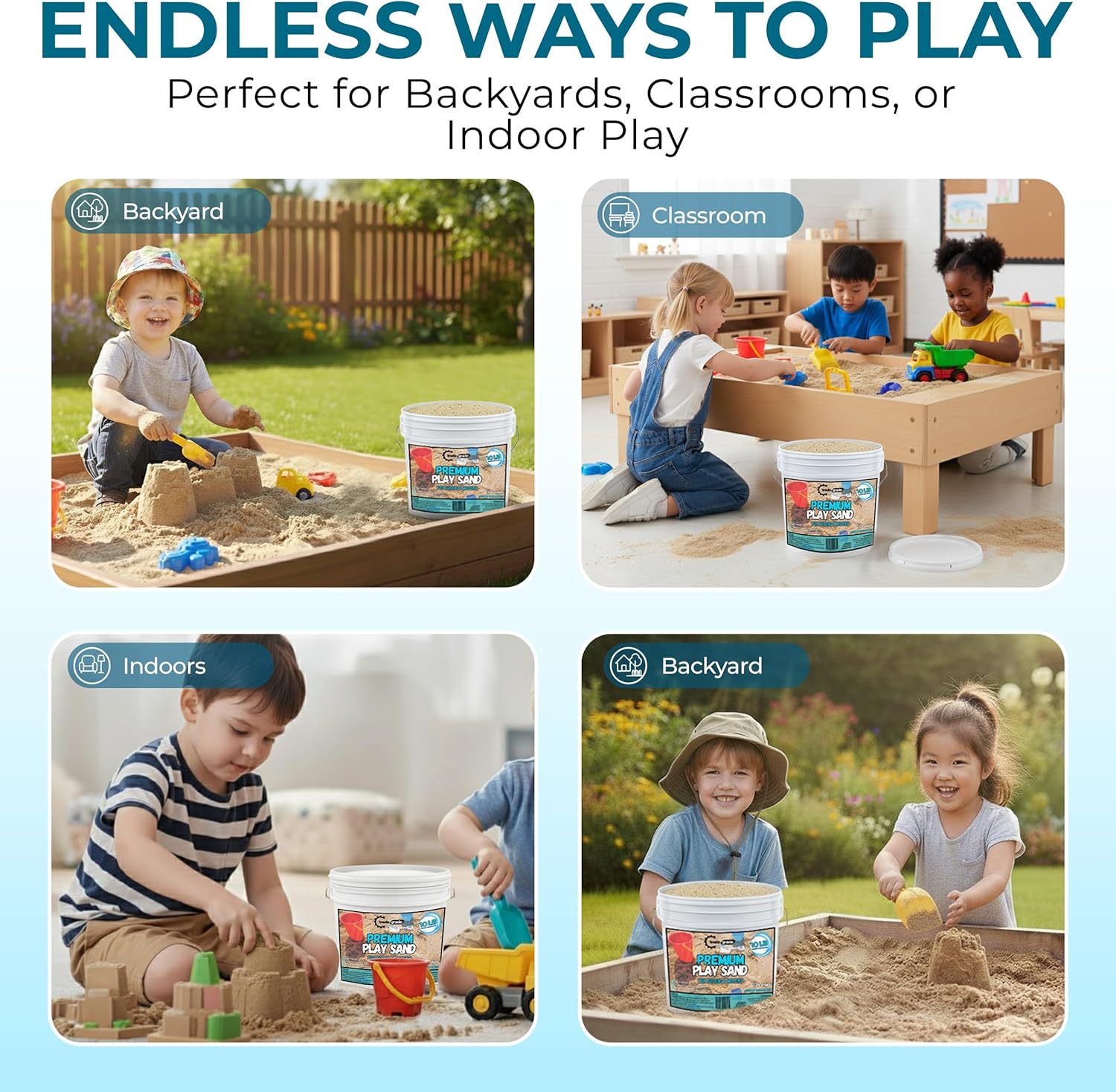 Close up texture of Trade Grade fine sifted play sand
