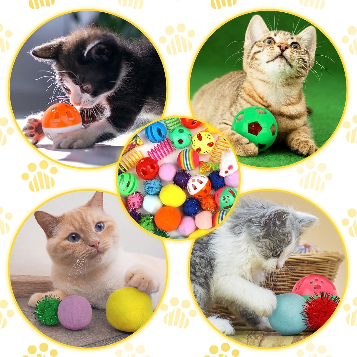 QUOZUO feline activity toy assortment featuring realistic plush mice for hunting